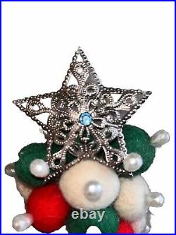 12 Tall Custom One of a Kind Handmade Felt Wool Pom-Pom Christmas Tree Holiday 12 Tall Custom One of a Kind Handmade Felt Wool Pom-Pom Christmas Tree Holiday