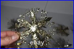 12 Vintage Aluminum Snowflake Christmas Tree Ornaments OOAK Handmade MCM Metal