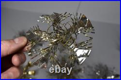 12 Vintage Aluminum Snowflake Christmas Tree Ornaments OOAK Handmade MCM Metal