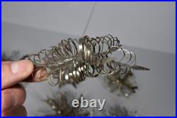 12 Vintage Aluminum Snowflake Christmas Tree Ornaments OOAK Handmade MCM Metal