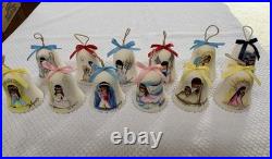 12 Vintage De Grazia Pottery Annual Limited Edition Hanging Ornament Bells