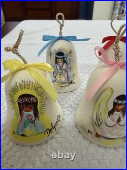 12 Vintage De Grazia Pottery Annual Limited Edition Hanging Ornament Bells