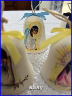12 Vintage De Grazia Pottery Annual Limited Edition Hanging Ornament Bells