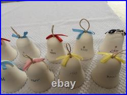 12 Vintage De Grazia Pottery Annual Limited Edition Hanging Ornament Bells