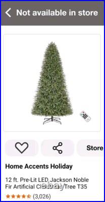 12 ft. Pre-Lit LED Jackson Noble Fir Artificial Christmas Tree T35