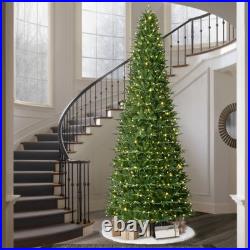 12 ft Pre-Lit Sheridan Sure-Lit Pole Slim Pine Christmas Tree, 800 Color-Changin