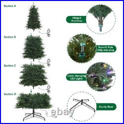 12 ft Pre-Lit Sheridan Sure-Lit Pole Slim Pine Christmas Tree, 800 Color-Changin