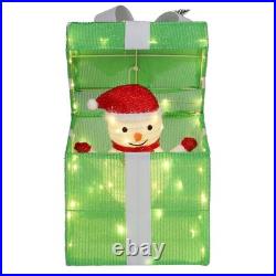 12in Motorized Pop-up Gift Box with Snowman, Outdoor Christmas Decorations w Motor