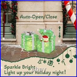 12in Motorized Pop-up Gift Box with Snowman, Outdoor Christmas Decorations w Motor