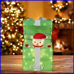12in Motorized Pop-up Gift Box with Snowman, Outdoor Christmas Decorations w Motor