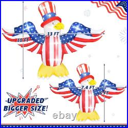 13FT 4Th of July Decorations Outdoor, Patriotic Inflatable Eagle Decoration, Ind