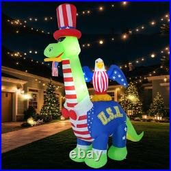 13FT Inflatables Independence Day Dinosaur and Eagle, 4Th of July Inflatables Su