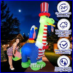 13FT Inflatables Independence Day Dinosaur and Eagle, 4Th of July Inflatables Su
