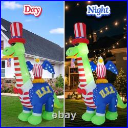 13FT Inflatables Independence Day Dinosaur and Eagle, 4Th of July Inflatables Su