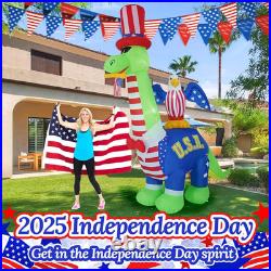 13FT Inflatables Independence Day Dinosaur and Eagle, 4Th of July Inflatables Su