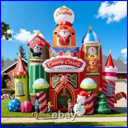 13.5 FT Tall Candy Castle Christmas Inflatables Outdoor Decorations, Blow Up