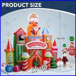 13.5 FT Tall Candy Castle Christmas Inflatables Outdoor Decorations, Blow Up