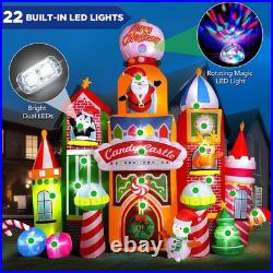 13.5 FT Tall Candy Castle Christmas Inflatables Outdoor Decorations, Blow Up