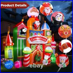 13.5 FT Tall Candy Castle Christmas Inflatables Outdoor Decorations, Blow Up