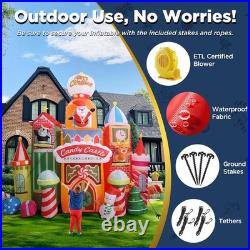 13.5 FT Tall Candy Castle Christmas Inflatables Outdoor Decorations, Blow Up