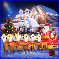 13.6 FT Christmas Inflatable Outdoor Santa Claus on Sleigh with Six Reindeer 13.6 FT Christmas Inflatable Outdoor Santa Claus on Sleigh with Six Reindeer