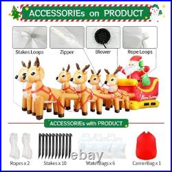 13.6 FT Christmas Inflatable Outdoor Santa Claus on Sleigh with Six Reindeer 13.6 FT Christmas Inflatable Outdoor Santa Claus on Sleigh with Six Reindeer