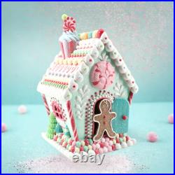 13 LED Pastel Gingerbread Cookie House Christmas Decor SHIPS WITHIN 15 DAYS