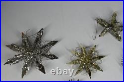13 Vintage Aluminum Snowflake Christmas Tree Ornaments OOAK Handmade MCM Metal