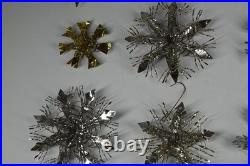 13 Vintage Aluminum Snowflake Christmas Tree Ornaments OOAK Handmade MCM Metal 13 Vintage Aluminum Snowflake Christmas Tree Ornaments OOAK Handmade MCM Metal