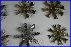 13 Vintage Aluminum Snowflake Christmas Tree Ornaments OOAK Handmade MCM Metal 13 Vintage Aluminum Snowflake Christmas Tree Ornaments OOAK Handmade MCM Metal