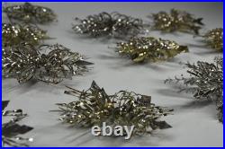 13 Vintage Aluminum Snowflake Christmas Tree Ornaments OOAK Handmade MCM Metal