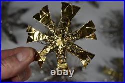 13 Vintage Aluminum Snowflake Christmas Tree Ornaments OOAK Handmade MCM Metal