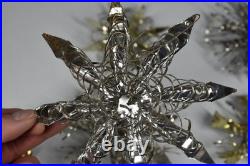 13 Vintage Aluminum Snowflake Christmas Tree Ornaments OOAK Handmade MCM Metal