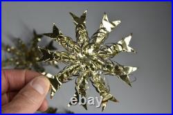 13 Vintage Aluminum Snowflake Christmas Tree Ornaments OOAK Handmade MCM Metal