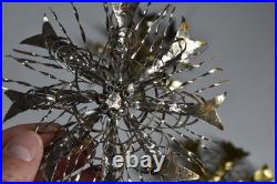 13 Vintage Aluminum Snowflake Christmas Tree Ornaments OOAK Handmade MCM Metal