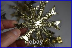 13 Vintage Aluminum Snowflake Christmas Tree Ornaments OOAK Handmade MCM Metal