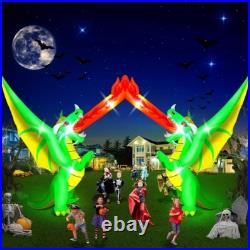 14FT Halloween Inflatables Fire-Breathing Dragon Arch Inflatable Outdoor Green