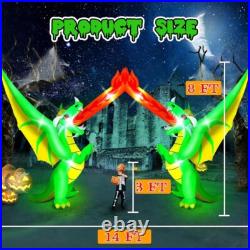 14FT Halloween Inflatables Fire-Breathing Dragon Arch Inflatable Outdoor Green