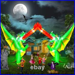 14FT Halloween Inflatables Fire-Breathing Dragon Arch Inflatable Outdoor Green