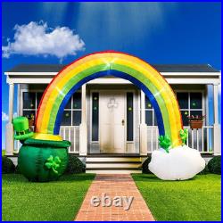 14Ft Long 10 FT Tall St Patrick Inflatable Rainbow Arch with LED Light Build-In