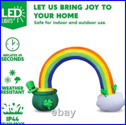 14Ft Long 10 FT Tall St Patrick Inflatable Rainbow Arch with LED Light Build-In