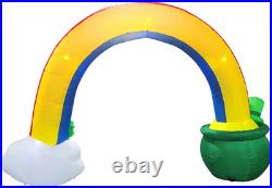 14Ft St. Patrick's Inflatable Rainbow Arch with LED Cauldron for Yard Decor
