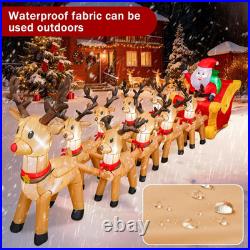 14 FT Christmas Inflatables Qutdoor Decorations, Santa Claus Sleigh and 9 Reinde