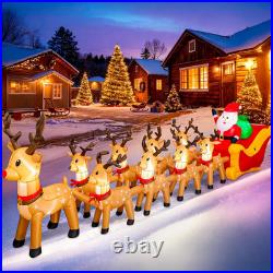 14 FT Christmas Inflatables Qutdoor Decorations, Santa Claus Sleigh and 9 Reinde 14 FT Christmas Inflatables Qutdoor Decorations, Santa Claus Sleigh and 9 Reinde