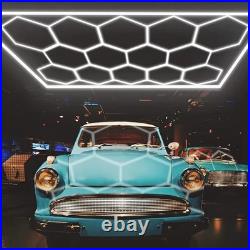 14 Grid Hexagon Garage Light System Honeycomb Hex LED Light for Garage Gym 6500K