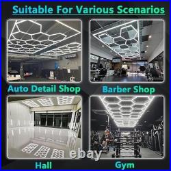 14 Grid Hexagon Garage Light System Honeycomb Hex LED Light for Garage Gym 6500K