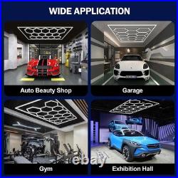 14 Grid Hexagon Garage Light System Honeycomb Hex LED Light for Garage Gym 6500K