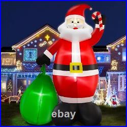 14ft Giant Christmas Inflatable Decoration Outdoor Santa Claus with Gift Bag