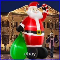 14ft Giant Christmas Inflatable Decoration Outdoor Santa Claus with Gift Bag