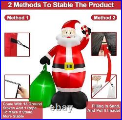 14ft Giant Christmas Inflatable Decoration Outdoor Santa Claus with Gift Bag